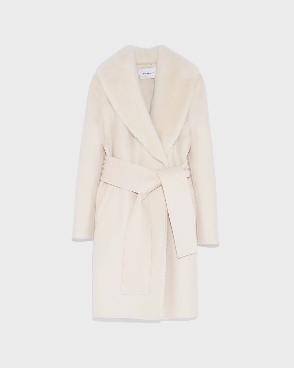 Manteau En Lainage Cachemire Avec Col Et Parementure En Fourrure De Vison 9 Manteau En Lainage Cachemire Avec Col Et Parementure En Fourrure De Vison – Image 7