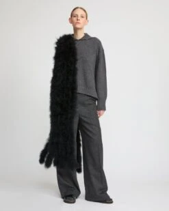 Maxi écharpe à Franges En Plumes