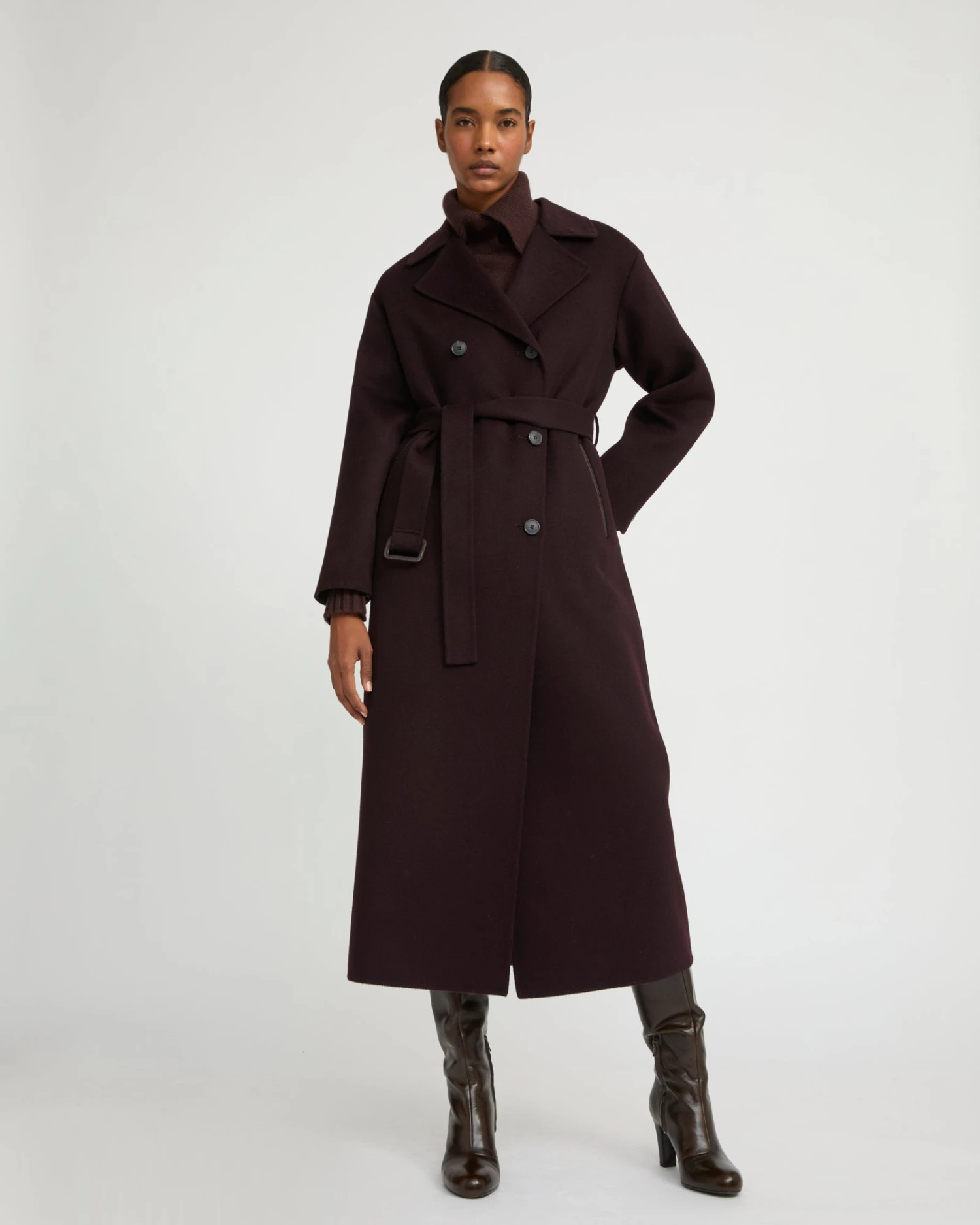 Trench Coat En Laine Mélangée Double Face 3 Trench Coat En Laine Mélangée Double Face
