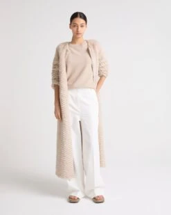 Manteau Long En Fourrure De Vison Et Maille -yves salomon boutique 25EYM91020MAVIA2048 3