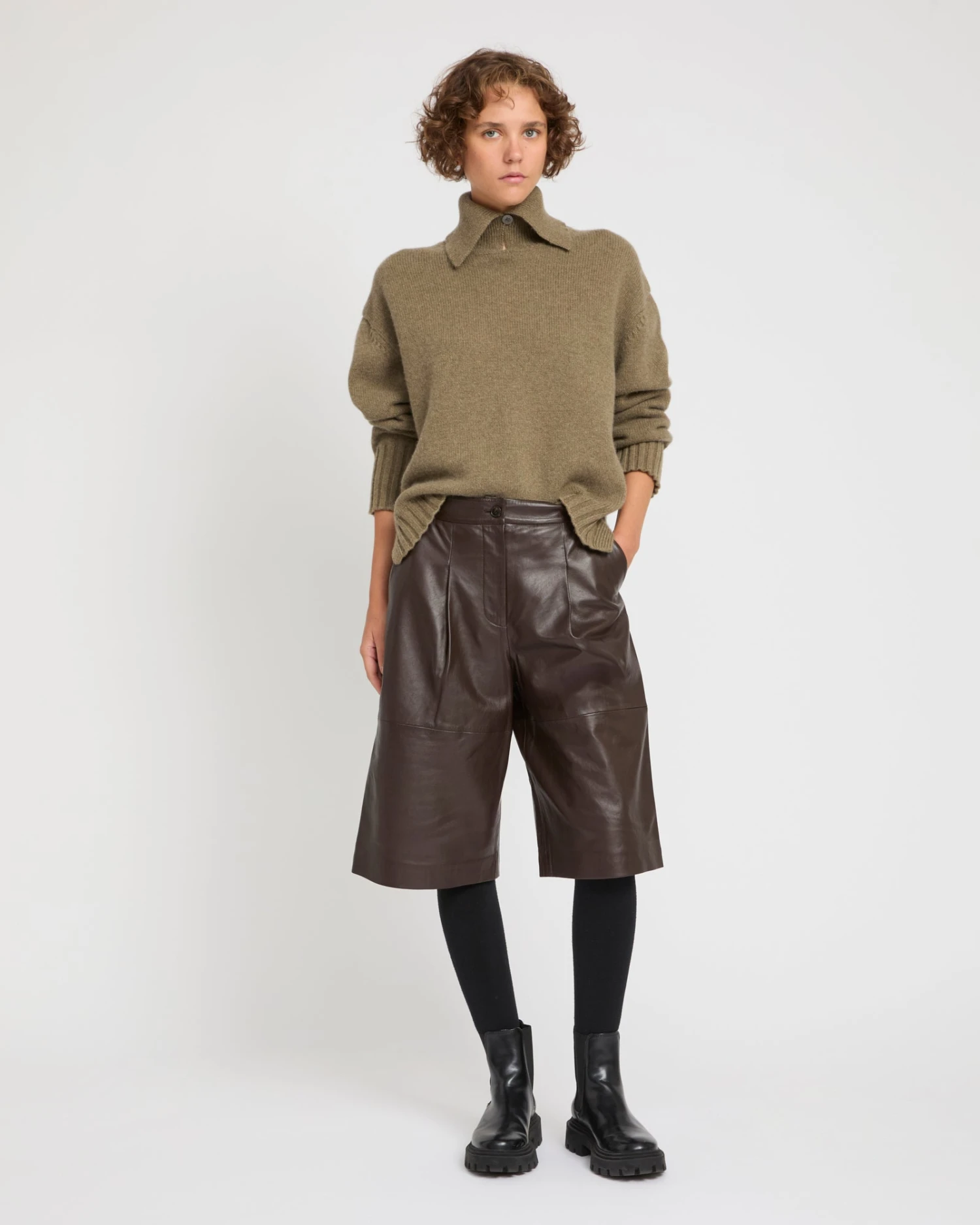 Bermuda En Cuir D'agneau 4 Bermuda En Cuir D'agneau – Image 2