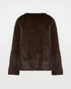 Veste En Maille Mérinos Et Fourrure De Vison -yves salomon boutique 25EYV51260MAMVA2197 9