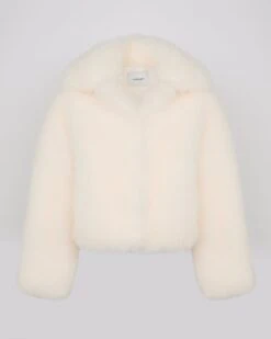 Veste Courte En Agneau Cachemire Frisé -yves salomon boutique 25EYV60052AGCFC11 27658658