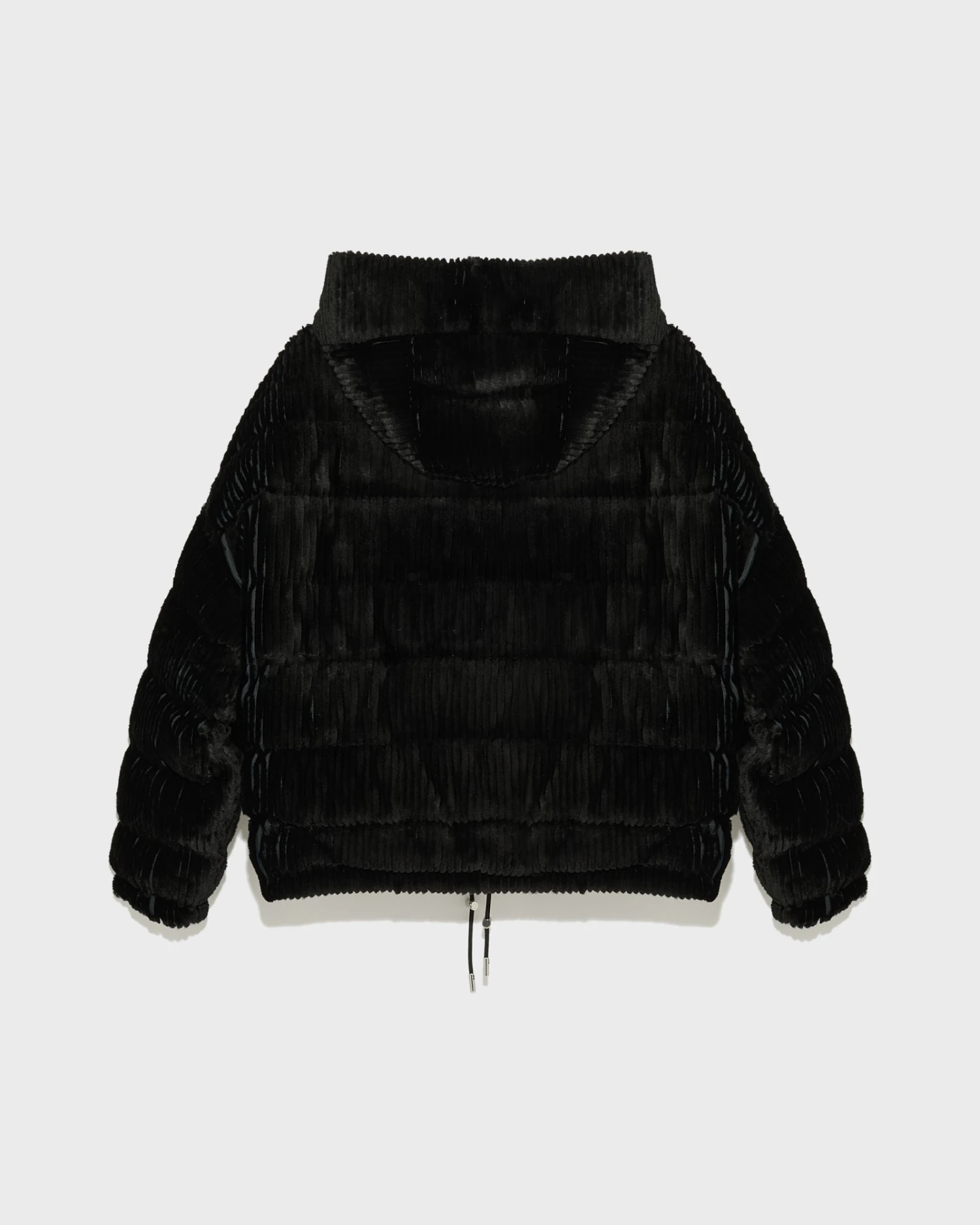 Doudoune Courte Réversible à Capuche En Lapin Rex Cotelé Et Tissu Technique 10 Doudoune Courte Réversible à Capuche En Lapin Rex Cotelé Et Tissu Technique – Image 8