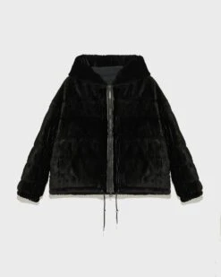 Doudoune Courte Réversible à Capuche En Lapin Rex Cotelé Et Tissu Technique 17 Doudoune Courte Réversible à Capuche En Lapin Rex Cotelé Et Tissu Technique -yves salomon boutique 25WFV06765K23XC99 9