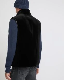 Gilet Fleece En Tissu Loro Piana Et Fourrure De Vison Rasé Réversible -yves salomon boutique 25WHG30071VMRXC99 5