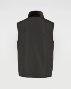 Gilet Réversible En Peau Lainée Et Tissu Technique -yves salomon boutique 25WHG61071MESAA2033 9