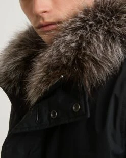 Parka Iconique En Coton Mélangé Avec Bord De Capuche En Fourrure De Renard Imperméable -yves salomon boutique 25WHM03390K25GB1820 3