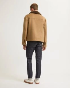 Veste Zippée En Tissu Double-face Laine-cachemire Avec Col En Fourrure De Vison -yves salomon boutique 25WHV00966B12GA2150 5