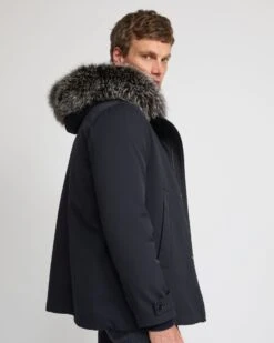 Parka Courte En Lainage Technique Avec Fourrure De Renard Et Lapin -yves salomon boutique 25WHV03677K19XB3122 3 fa484458 81af 4be2 bf43 200652aa4b3d