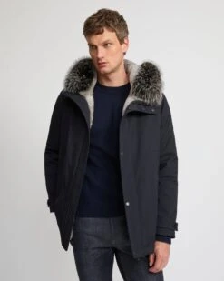 Parka Courte En Lainage Technique Avec Fourrure De Renard Et Lapin -yves salomon boutique 25WHV03677K19XB3122 4 5ebfd4ed 8cab 41f3 88a5 d0b9345d3889
