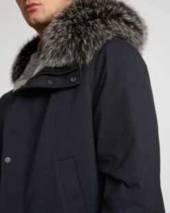Parka Courte En Lainage Technique Avec Fourrure De Renard Et Lapin -yves salomon boutique 25WHV03677K19XB3122 5
