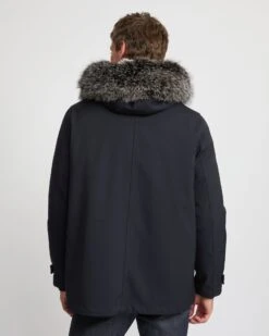 Parka Courte En Lainage Technique Avec Fourrure De Renard Et Lapin -yves salomon boutique 25WHV03677K19XB3122 6