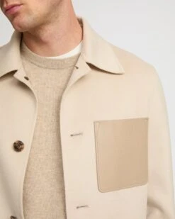 Veste Workwear En Tissu Double-face Laine-cachemire -yves salomon boutique 25WHV04475B12WA2122 3