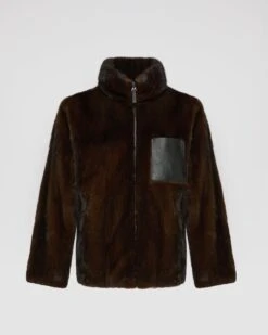 Veste Fleece En Fourrure De Vison Réversible -yves salomon boutique 25WHV30171NYVCB1163 9