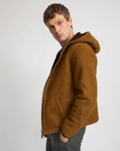 Hoodie En Peau Lainée D'agneau Mérinos Suede -yves salomon boutique 25WHV60470MSBVB3198 3