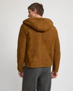 Hoodie En Peau Lainée D'agneau Mérinos Suede -yves salomon boutique 25WHV60470MSBVB3198 4