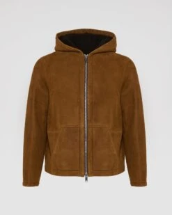 Hoodie En Peau Lainée D'agneau Mérinos Suede -yves salomon boutique 25WHV60470MSBVB3198 9