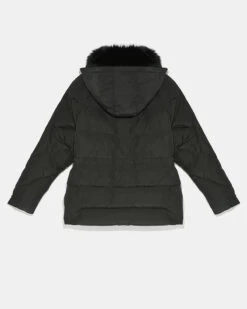 Doudoune Cape En Tissu Technique Et Col Amovible En Fourrure De Renard -yves salomon boutique 25WYC05372DOTMC99 10