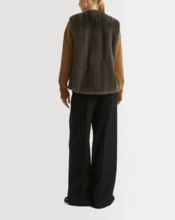 Gilet En Fourrure De Vison Long Poil -yves salomon boutique 25WYG30566VMLXA9015 4 a33de3d5 6f5c 46c1 afce 32d7e36758e9