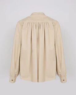 Chemise à Plis En Cuir D'agneau Fin -yves salomon boutique 25WYH20966APARA1051 27658601 2