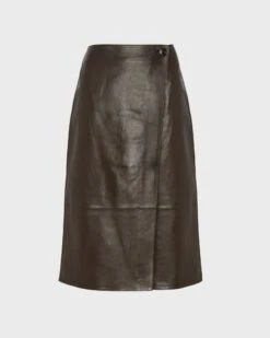Jupe à Panneaux En Cuir D'agneau -yves salomon boutique 25WYJ20877APXXA2009 8