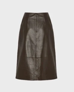 Jupe à Panneaux En Cuir D'agneau -yves salomon boutique 25WYJ20877APXXA2009 9