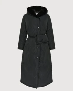 Manteau Doudoune Longue En Tissu Technique Et Fourrure De Vison 16 Manteau Doudoune Longue En Tissu Technique Et Fourrure De Vison -yves salomon boutique 25WYM04225DOTMC99 9