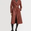 Trench Long Silhouetté En Cuir D'agneau -yves salomon boutique 25WYM21815APXXA6079 1