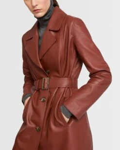 Trench Long Silhouetté En Cuir D'agneau 10 Trench Long Silhouetté En Cuir D'agneau -yves salomon boutique 25WYM21815APXXA6079 3