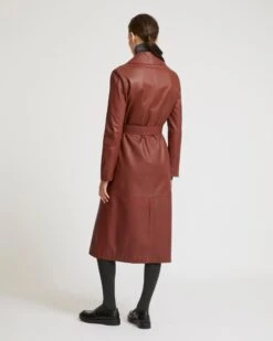 Trench Long Silhouetté En Cuir D'agneau 11 Trench Long Silhouetté En Cuir D'agneau -yves salomon boutique 25WYM21815APXXA6079 4