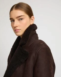 Caban En Agneau Gonfio Lainé Et Suede -yves salomon boutique 25WYM60375MEGOA2009 2