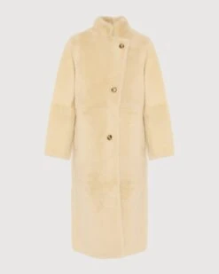 Manteau Droit Ceinturé En Peau Lainée -yves salomon boutique 25WYM60715MERLA3016 9 fb76f944 dbc5 4160 938c a367a30815c4