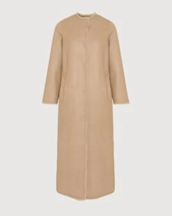 Manteau Extra Long En Peau Lainée D'agneau -yves salomon boutique 25WYM63230MERLA2261 11