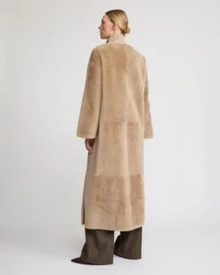 Manteau Extra Long En Peau Lainée D'agneau -yves salomon boutique 25WYM63230MERLA2261 4