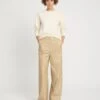 Pantalon Droit En Cuir D'agneau -yves salomon boutique 25WYP202XXAPXXA2250