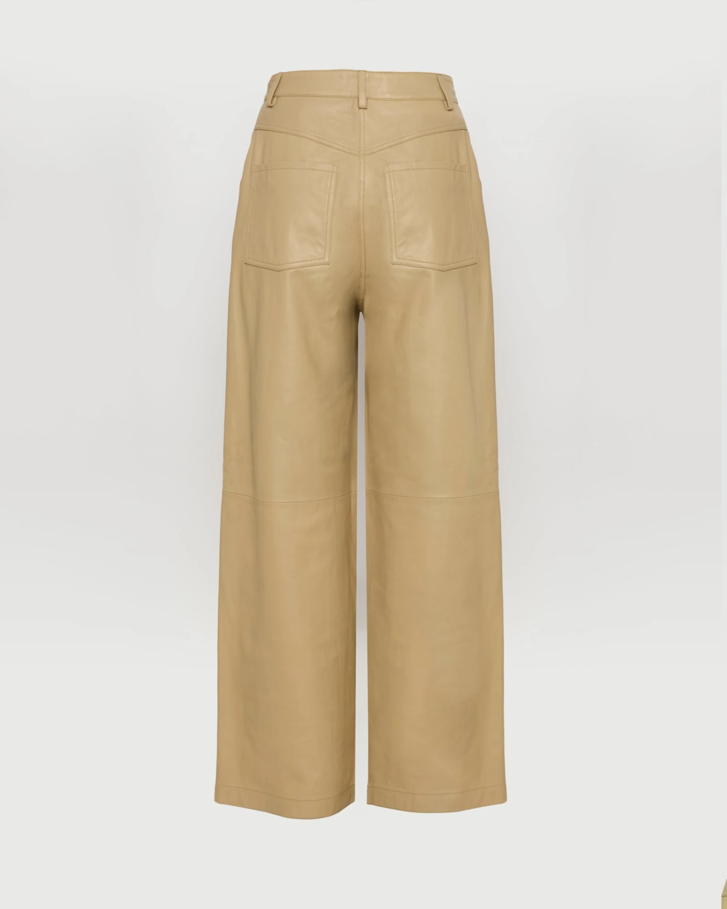 Pantalon Droit En Cuir D'agneau 7 Pantalon Droit En Cuir D'agneau – Image 5