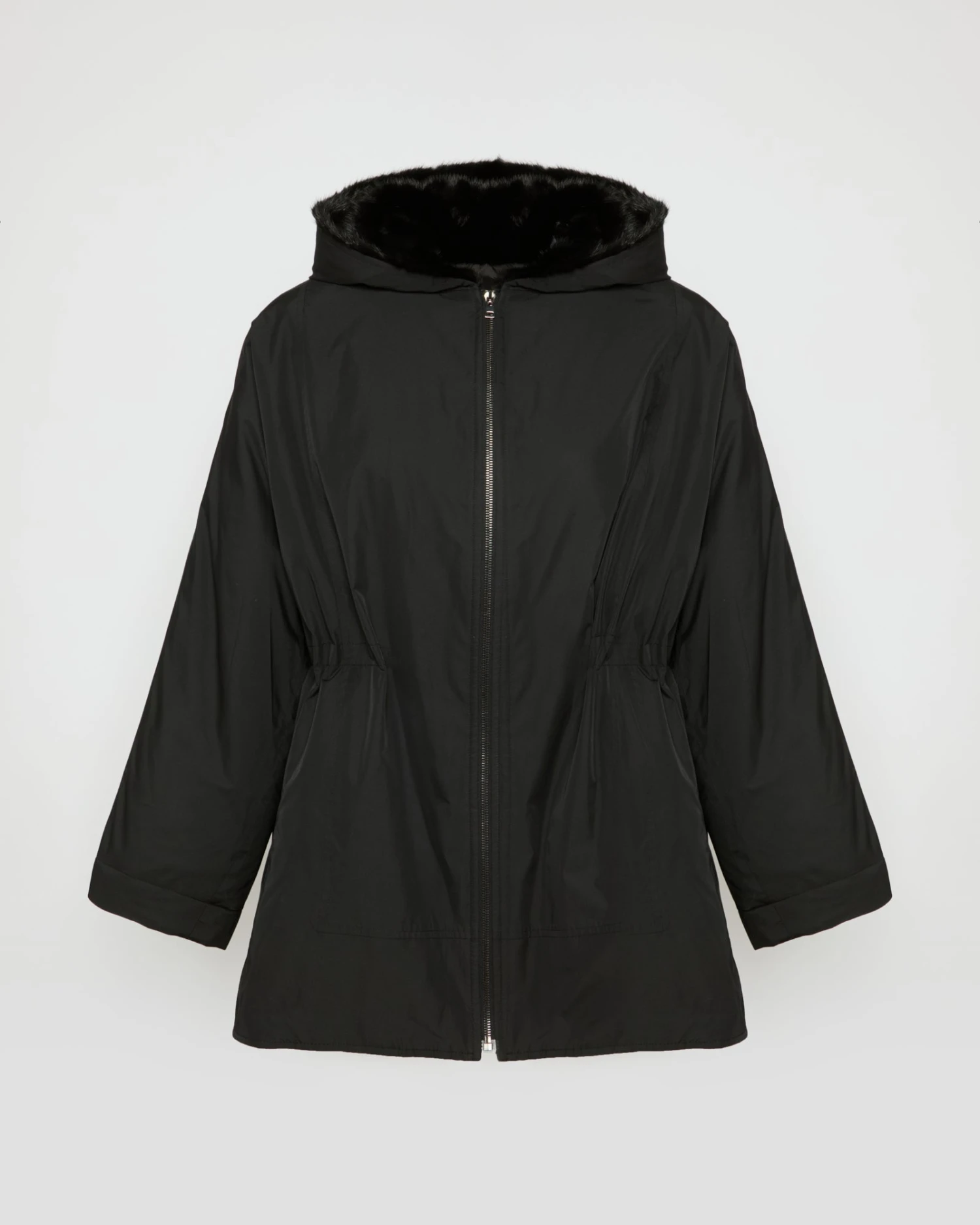 Veste Cape En Tissu Technique Et Vison Long Poil 3 Veste Cape En Tissu Technique Et Vison Long Poil