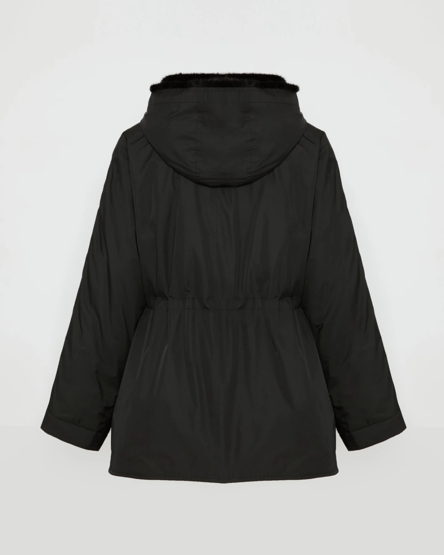 Veste Cape En Tissu Technique Et Vison Long Poil 4 Veste Cape En Tissu Technique Et Vison Long Poil – Image 2