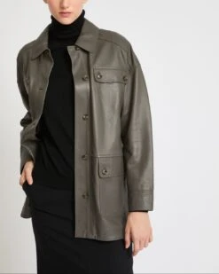 Saharienne Ceinturée En Cuir D'agneau -yves salomon boutique 25WYV22282APXXA9001 24234526 6