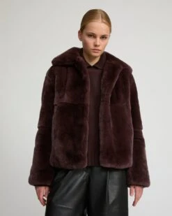 Veste Droite En Fourrure De Lapin Rex -yves salomon boutique 25WYV30355REXXA6074 3