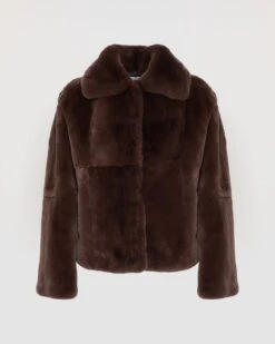 Veste Droite En Fourrure De Lapin Rex -yves salomon boutique 25WYV30355REXXA6074 9