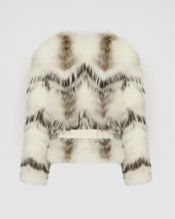 Veste Ceinturé En Maille Mérinos Et Fourrure De Renard -yves salomon boutique 25WYV52255MAREB3242 10