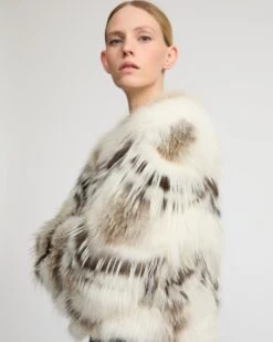 Veste Ceinturé En Maille Mérinos Et Fourrure De Renard -yves salomon boutique 25WYV52255MAREB3242 3