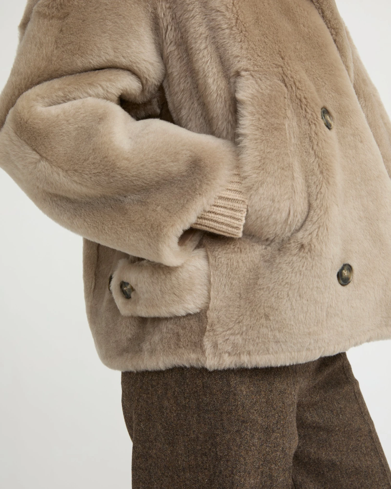 Veste Caban En Peau Lainée 4 Veste Caban En Peau Lainée – Image 2