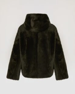 Veste à Capuche En Peau Lainée -yves salomon boutique 25WYV61461MERLA8001 10