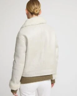 Veste Courte En Peau Lainée D'agneau De Toscane Curly Avec Finition Vintage -yves salomon boutique 25WYV61958MECVA2054 6