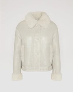 Veste Courte En Peau Lainée D'agneau De Toscane Curly Avec Finition Vintage -yves salomon boutique 25WYV61958MECVA2054 9