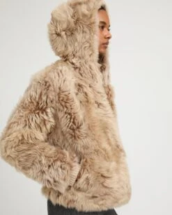 Veste Courte à Capuche En Agneau De Toscane Folk