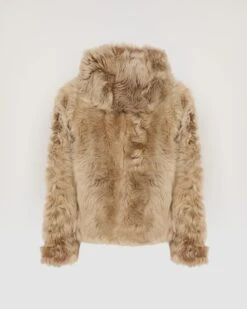 Veste Courte à Capuche En Agneau De Toscane Folk -yves salomon boutique 25WYV62461TOSXA2270 10